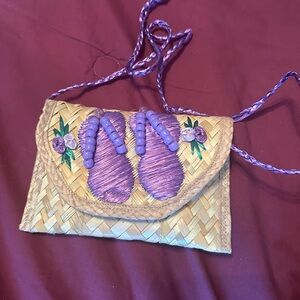 Handcrafted Purple and Tan Woven Bag